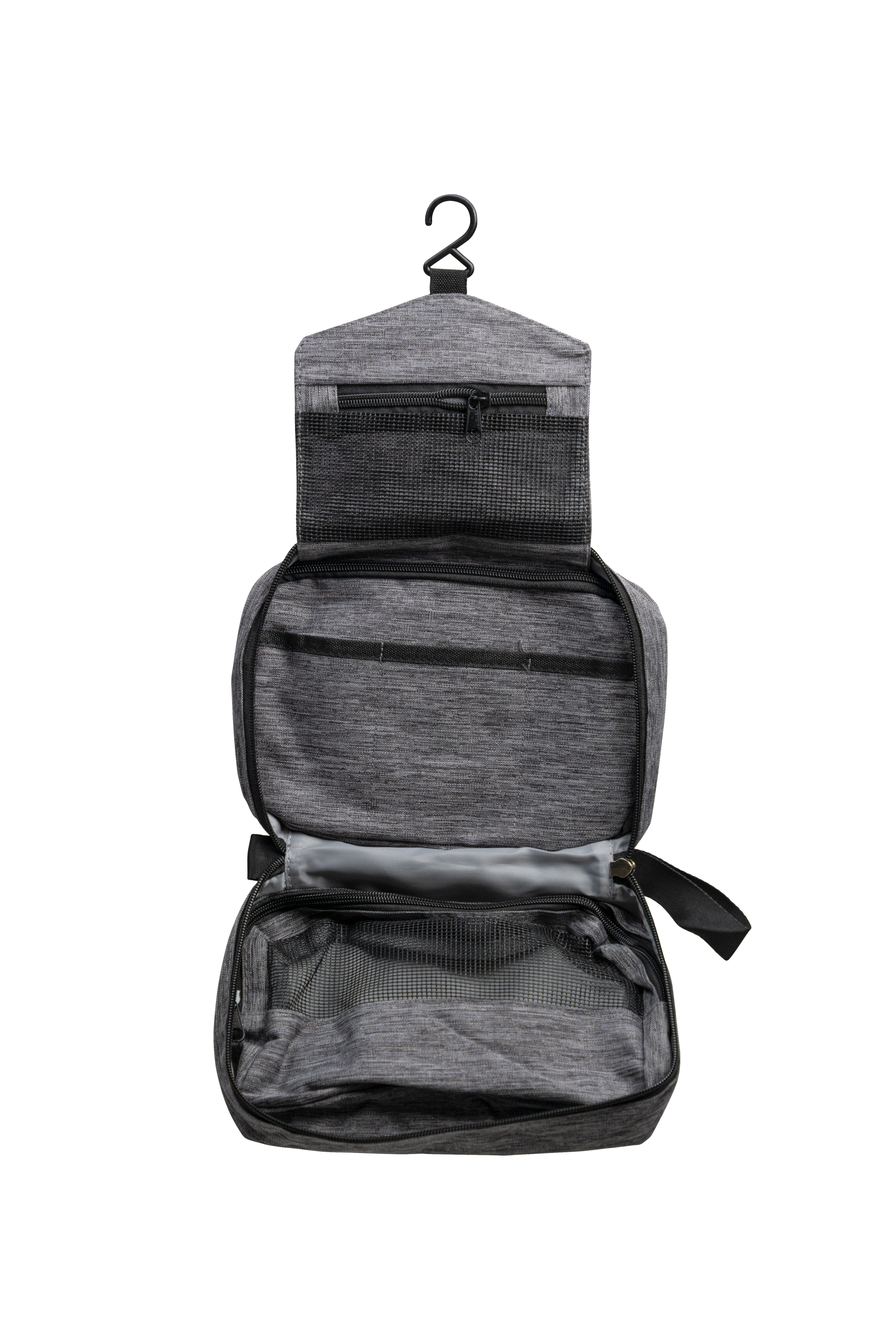 Gray Toiletry Travel Bag with a smart design, compact and durable, perfect for organizing toiletries on every adventure.